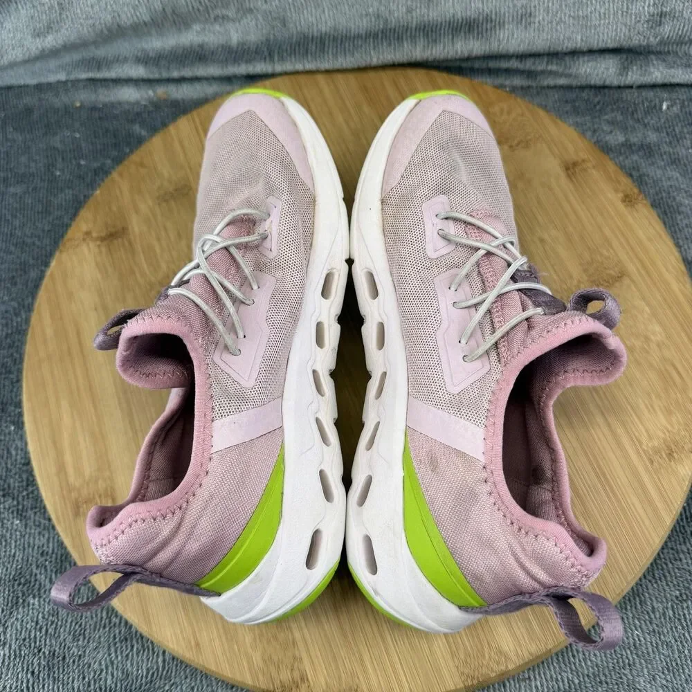 On Shoes Girls Size 1.5 Pink Green Mesh Running Athletic Sneakers CloudTec Kids